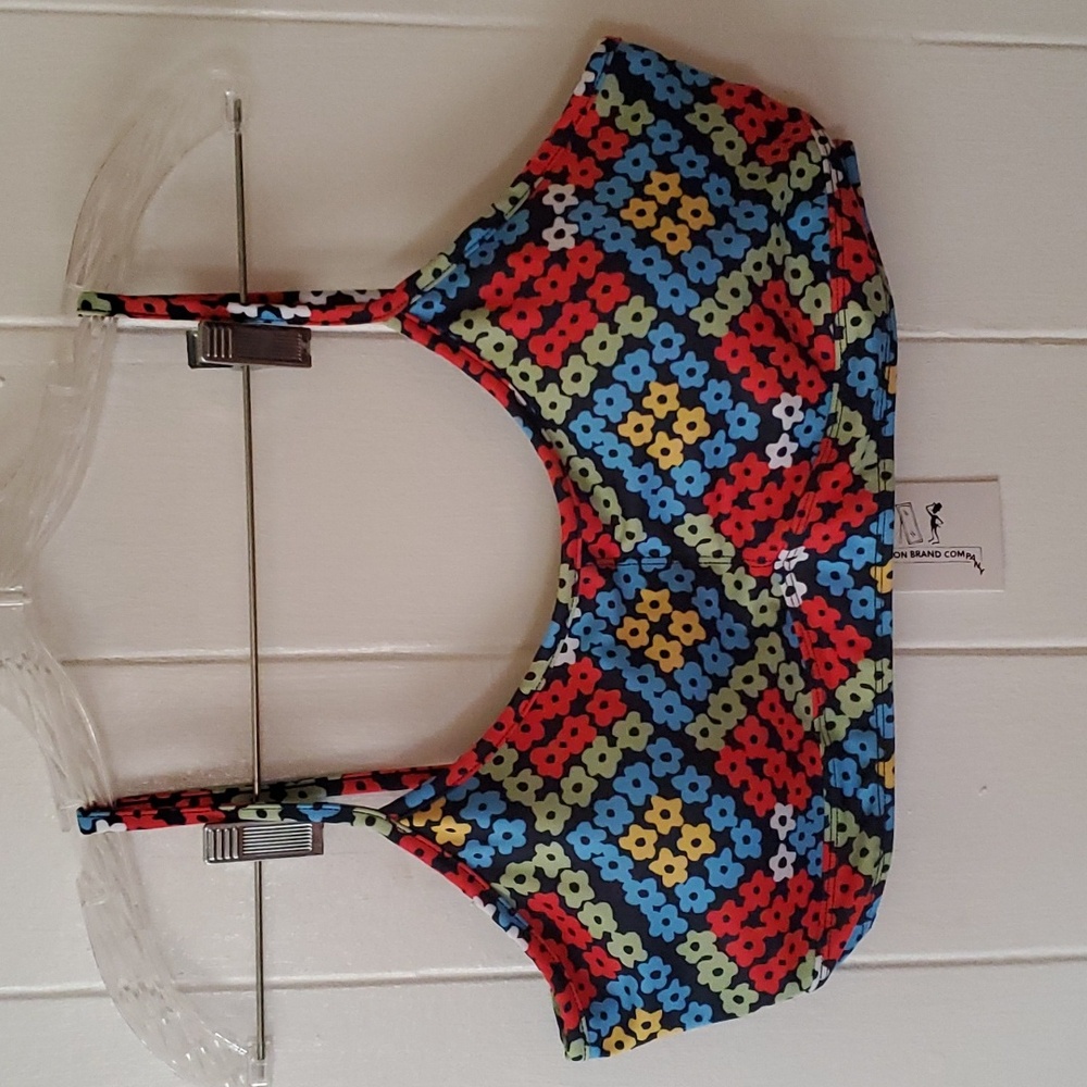 Fashion Brand Company Flower Plaid Bra Top - Size Large